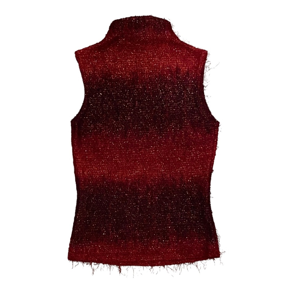 A. Byer fuzzy metallic mock neck top 👹